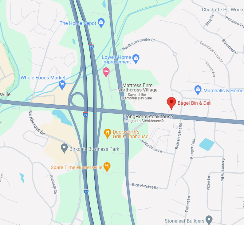 Map of Bagel Bin Huntersville